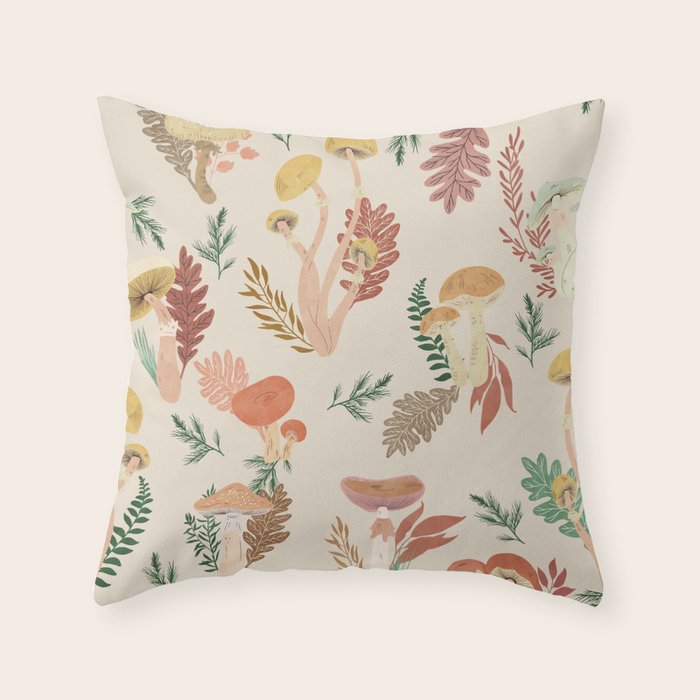 Wild mushrooms I Throw Pillow Gallery Image 6