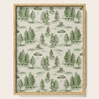 Green Alien Abduction Toile De Jouy Pattern Serving Tray Gallery Image 1