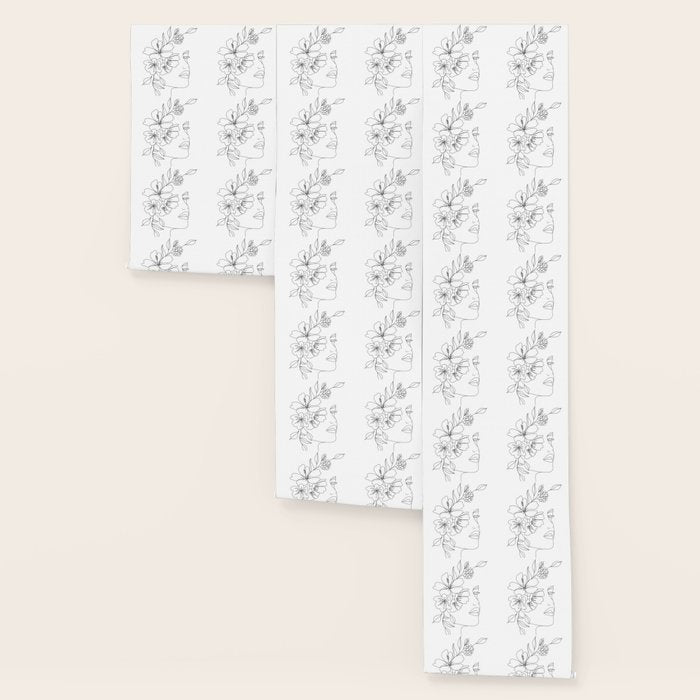 Minimal Line Art Woman Face II Wallpaper Gallery Image 3