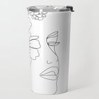 Minimal Line Art Woman Face II Travel Mug Gallery Image 2