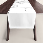 Minimal Line Art Woman Face II Table Runner Gallery Image 1