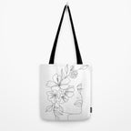 Minimal Line Art Woman Face II Tote Bag Gallery Image 2