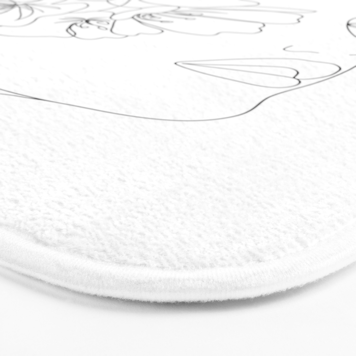 Minimal Line Art Woman Face II Bath Mat Gallery Image 3