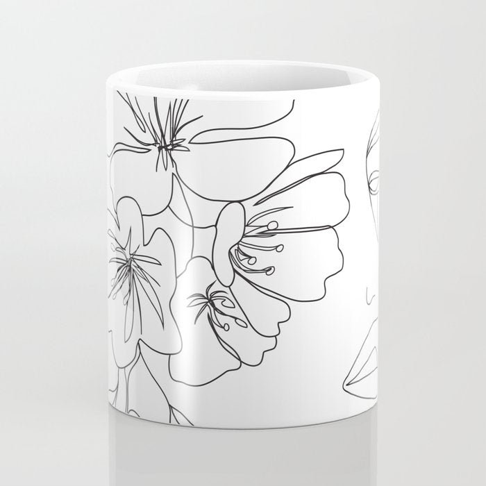 Minimal Line Art Woman Face II Coffee Mug Gallery Image 4