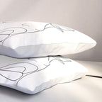 Minimal Line Art Woman Face II Pillow Sham Gallery Image 3