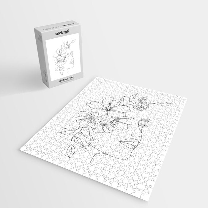Minimal Line Art Woman Face II Jigsaw Puzzle Gallery Image 2