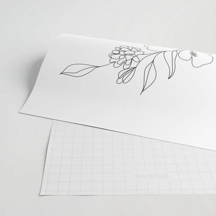 Minimal Line Art Woman Face II Wrapping Paper Gallery Image 2