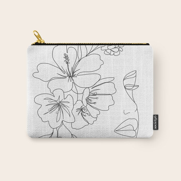 Minimal Line Art Woman Face II Carry All Pouch Gallery Image 1