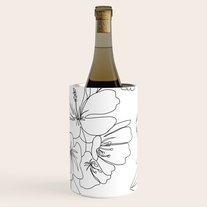 Minimal Line Art Woman Face II Wine Chiller Gallery Image 1