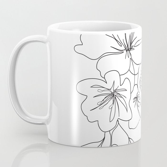 Minimal Line Art Woman Face II Coffee Mug Gallery Image 3