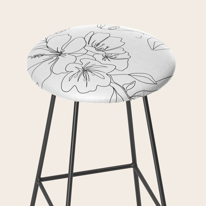 Minimal Line Art Woman Face II Stool Gallery Image 2