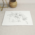 Minimal Line Art Woman Face II Rug Gallery Image 1