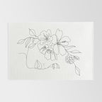 Minimal Line Art Woman Face II Rug Gallery Image 2