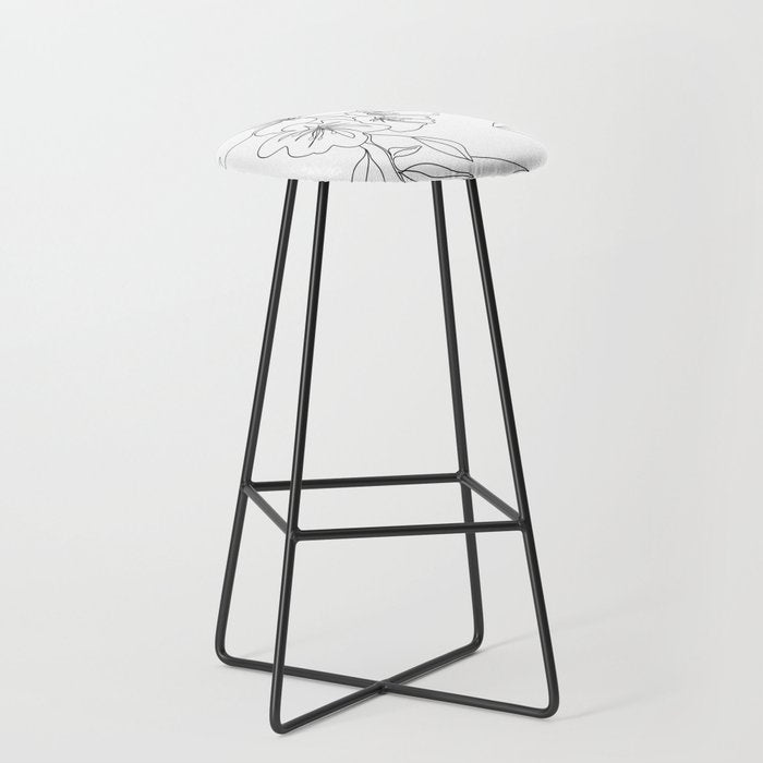 Minimal Line Art Woman Face II Stool Gallery Image 1