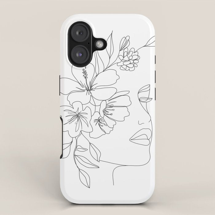 Minimal Line Art Woman Face II iPhone Case Gallery Image 1