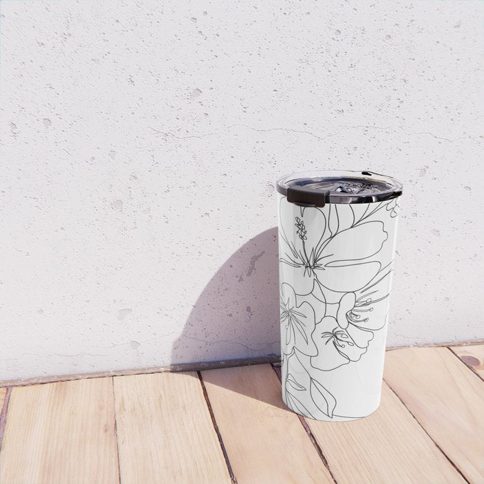 Minimal Line Art Woman Face II Travel Mug Gallery Image 4
