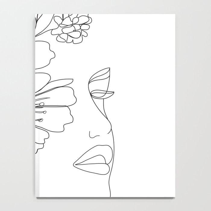 Minimal Line Art Woman Face II Notebook Gallery Image 4