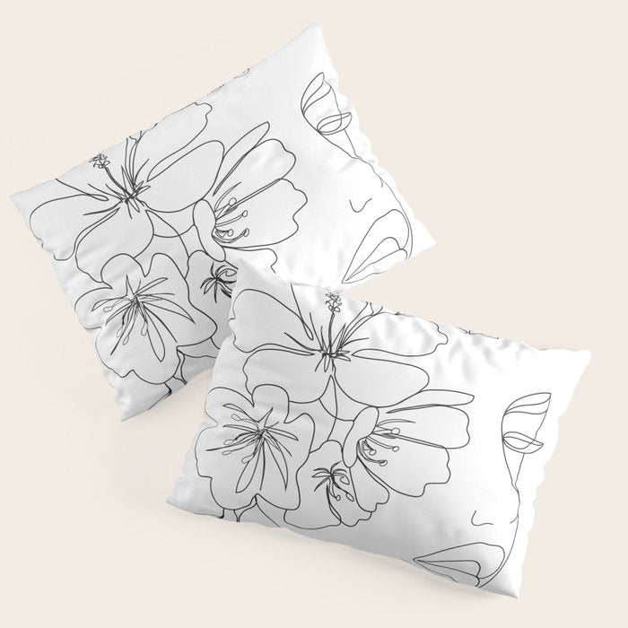 Minimal Line Art Woman Face II Pillow Sham Gallery Image 3