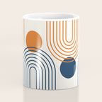 Mid Century Modern Geometric 199.2 in Navy Blue Orange Coffee Mug Gallery Image 4
