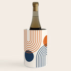 Mid Century Modern Geometric 199.2 in Navy Blue Orange Wine Chiller Gallery Image 3