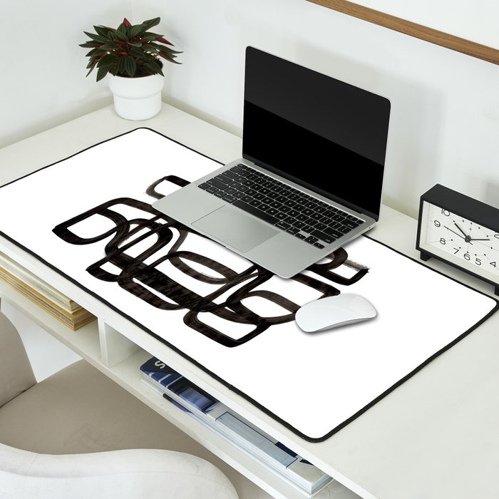 'Writing On The Wall' Mid Century Modern Fun Abstract Shapes  Desk Mat Gallery Image 2