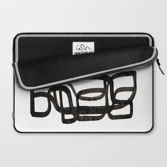 'Writing On The Wall' Mid Century Modern Fun Abstract Shapes  Laptop Sleeve Gallery Image 2