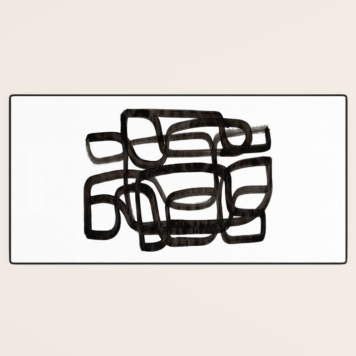 'Writing On The Wall' Mid Century Modern Fun Abstract Shapes  Desk Mat Gallery Image 3