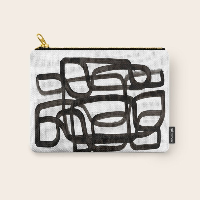 'Writing On The Wall' Mid Century Modern Fun Abstract Shapes  Carry All Pouch Gallery Image 1
