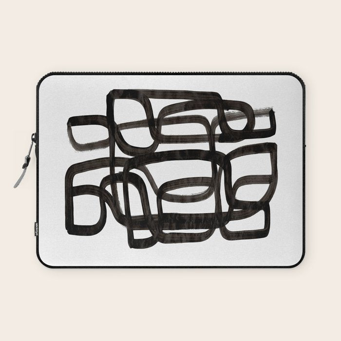 'Writing On The Wall' Mid Century Modern Fun Abstract Shapes  Laptop Sleeve Gallery Image 1