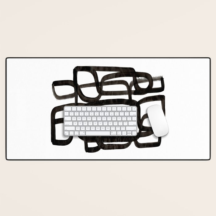 'Writing On The Wall' Mid Century Modern Fun Abstract Shapes  Desk Mat Gallery Image 1