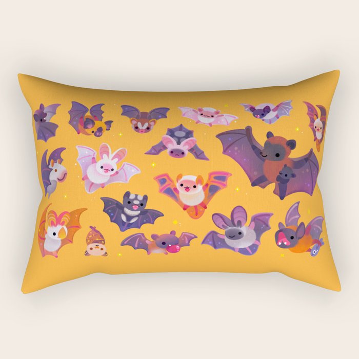 Bat - yellow Rectangular Pillow Gallery Image 1