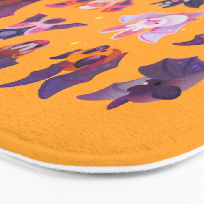 Bat - yellow Bath Mat Gallery Image 3