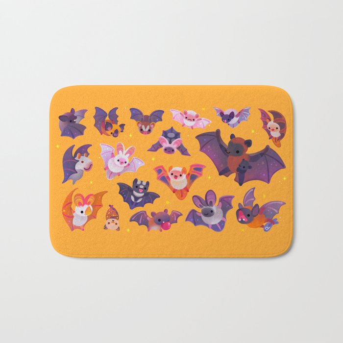 Bat - yellow Bath Mat Gallery Image 1