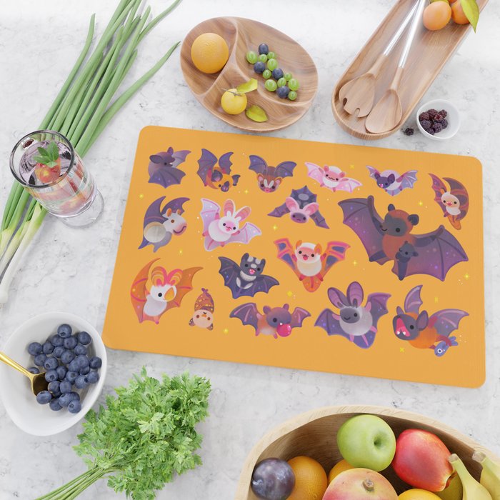 Bat - yellow Cutting Board Gallery Image 2