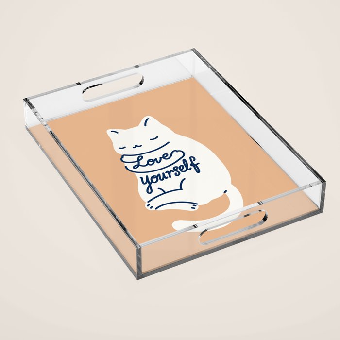 Love Yourself Cat Acrylic Tray Gallery Image 1