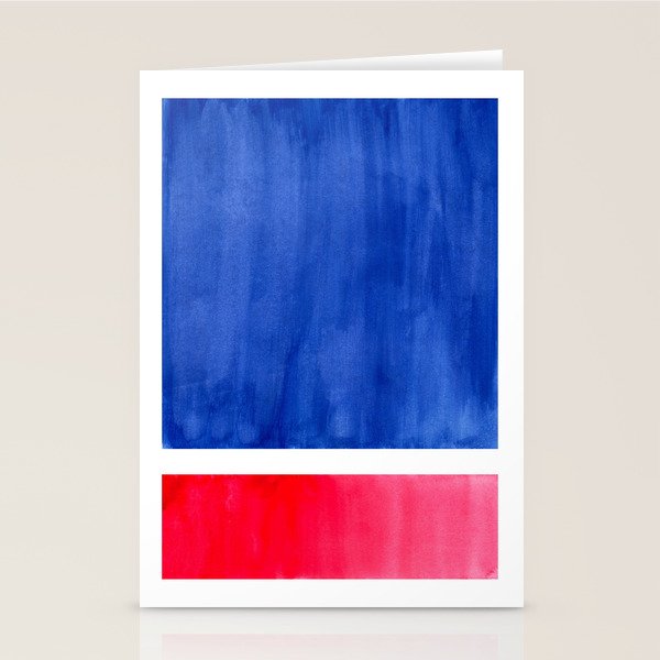 Rothko Abstract Mid Century Modern Minimalist Colorful Simple Nautical Red Blue Stationery Card Gallery Image 1
