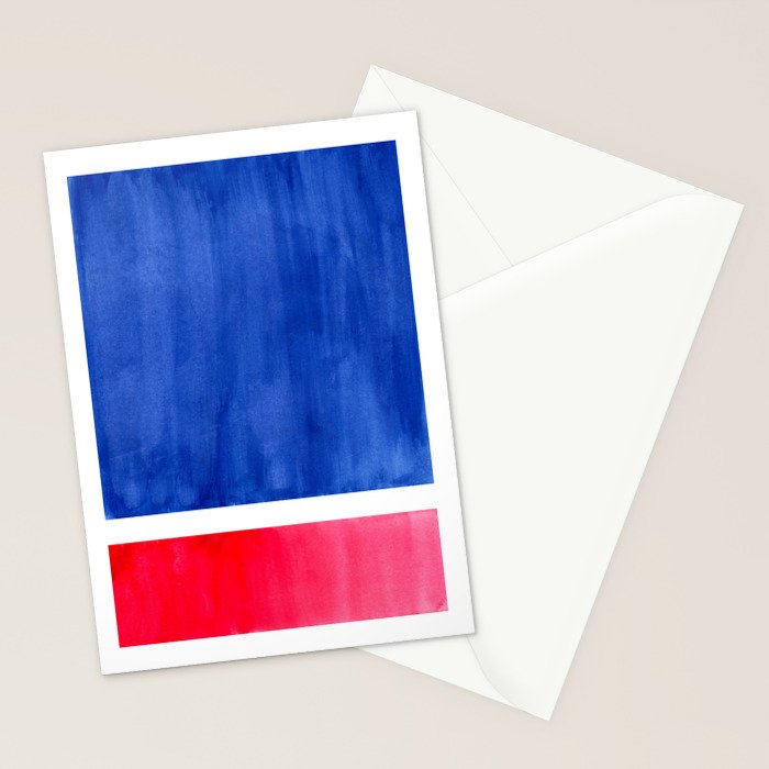 Rothko Abstract Mid Century Modern Minimalist Colorful Simple Nautical Red Blue Stationery Card Gallery Image 2