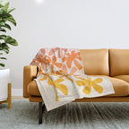 Retro Palms - ombre sunset Throw Blanket Gallery Image 1