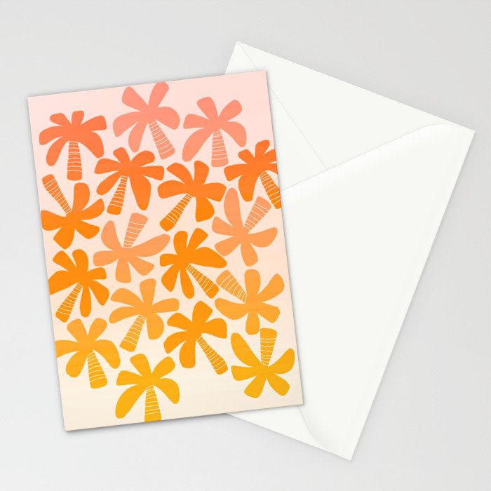 Retro Palms - ombre sunset Stationery Card Gallery Image 2