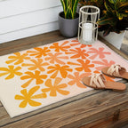 Retro Palms - ombre sunset Outdoor Rug Gallery Image 2