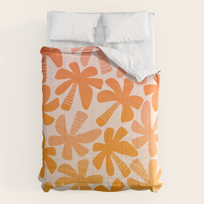 Retro Palms - ombre sunset Comforter Gallery Image 6