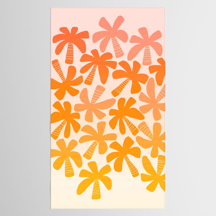 Retro Palms - ombre sunset Tablecloth Gallery Image 2