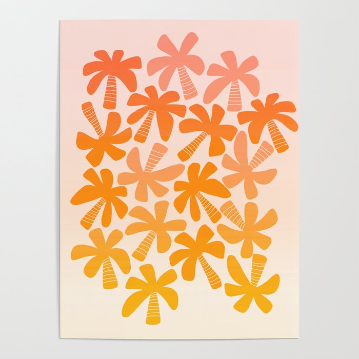 Retro Palms - ombre sunset Poster Gallery Image 4