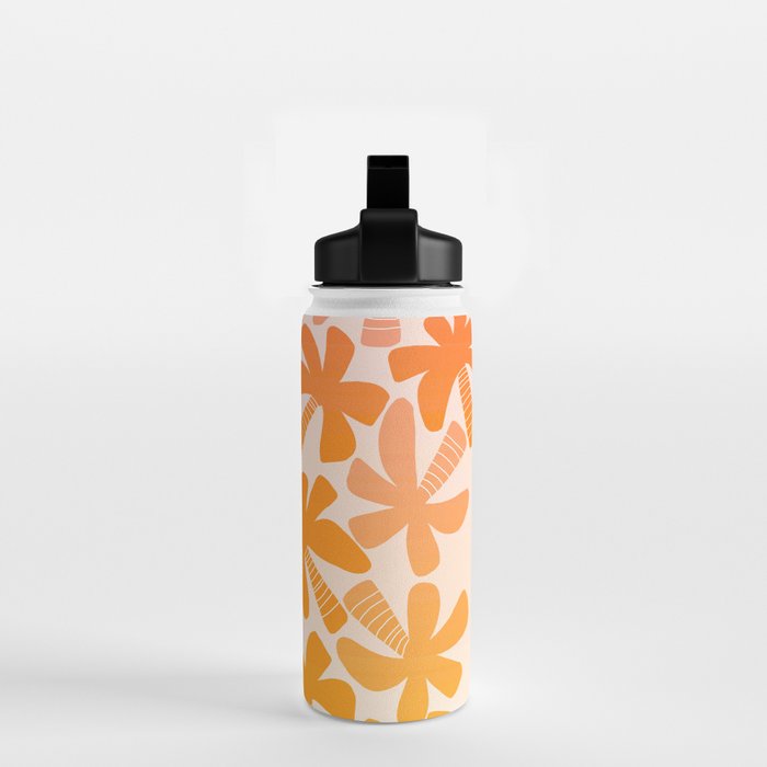 Retro Palms - ombre sunset Water Bottle Gallery Image 2