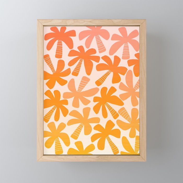 Retro Palms - ombre sunset Mini Art Print Gallery Image 1
