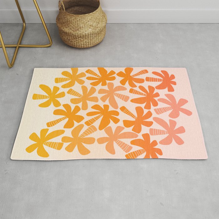 Retro Palms - ombre sunset Rug Gallery Image 1