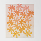 Retro Palms - ombre sunset Throw Blanket Gallery Image 2