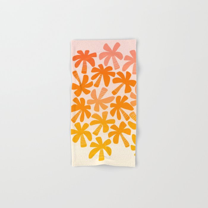 Retro Palms - ombre sunset Bath Towel Gallery Image 1