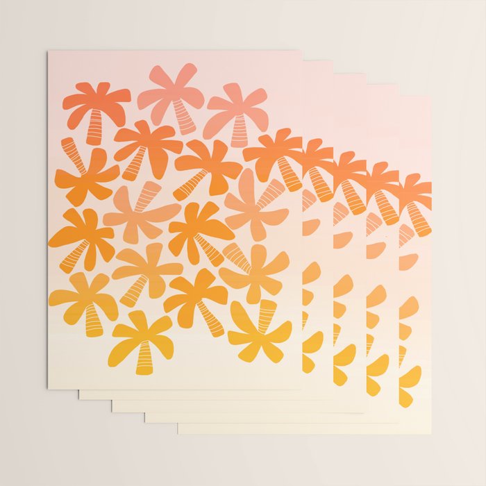 Retro Palms - ombre sunset Wrapping Paper Gallery Image 3