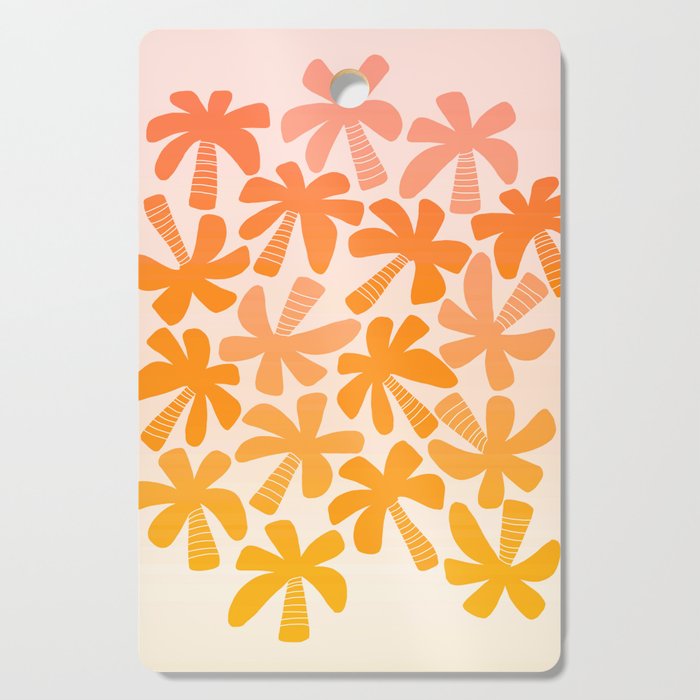 Retro Palms - ombre sunset Cutting Board Gallery Image 1